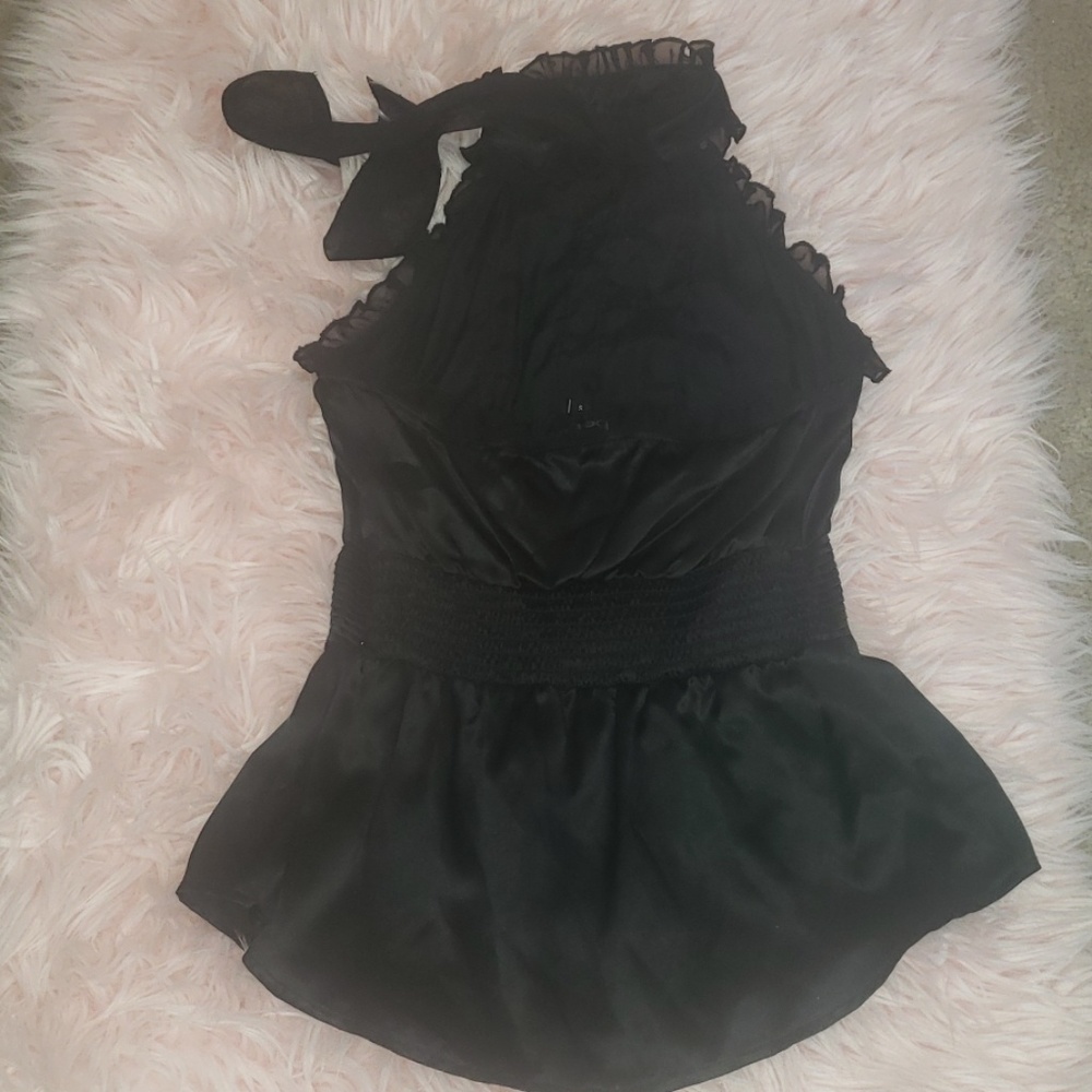 Bebe black dressy halter top - Picture 2 of 8